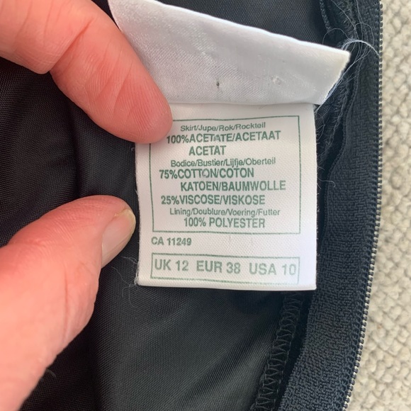 Vintage 80s Laura Ashley Taffeta Velvet Midi Dress  UK 12 Modern Size 8-10 - Picture 16 of 16